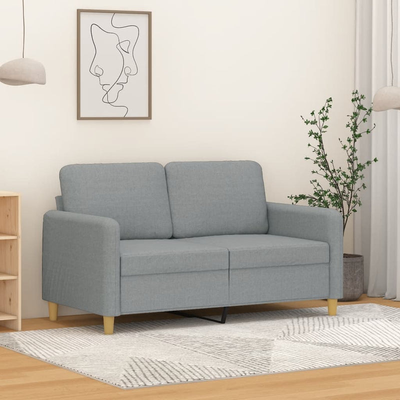 Canapea cu 2 locuri, gri deschis, 120 cm, material textil