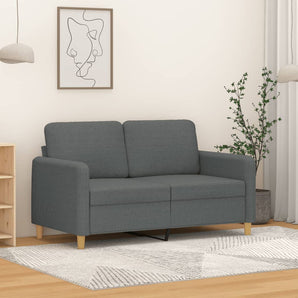 Canapea cu 2 locuri, gri închis, 120 cm, material textil