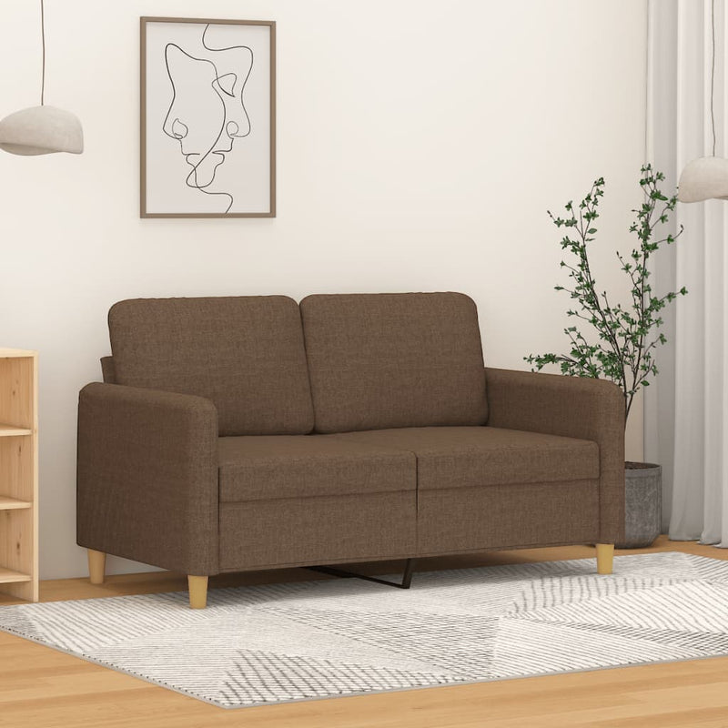 Canapea cu 2 locuri, maro, 120 cm, material textil