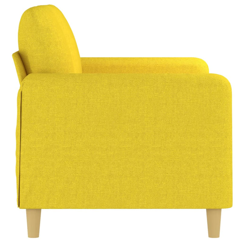 Canapea cu 2 locuri, galben deschis, 120 cm, material textil