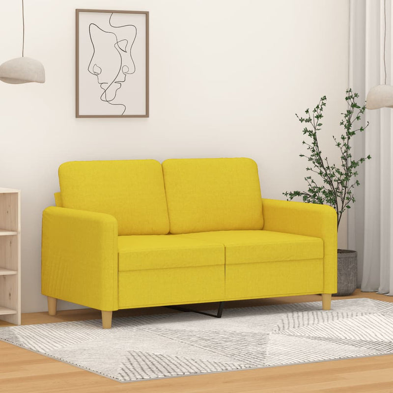 Canapea cu 2 locuri, galben deschis, 120 cm, material textil