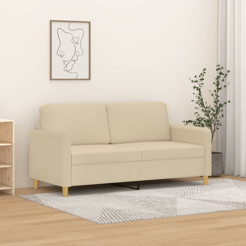 Canapea cu 2 locuri, crem, 140 cm, material textil