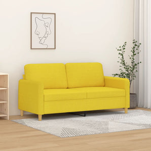 Canapea cu 2 locuri, galben deschis, 140 cm, material textil