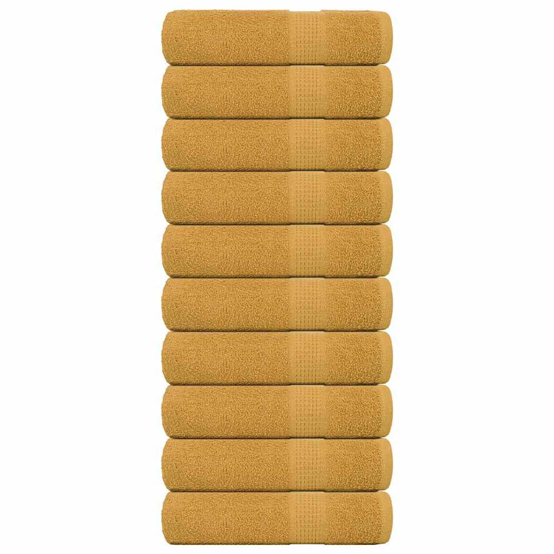 Prosoape de baie, FROGN, 10 buc., aurii, 100x150 cm, 360 g/m²