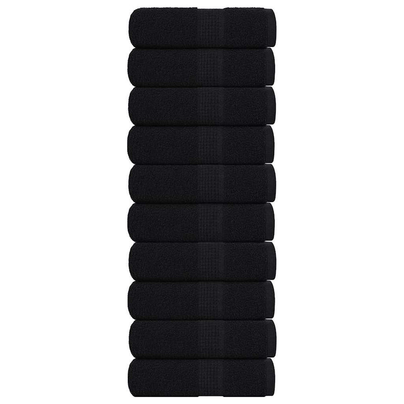Prosoape de baie, FROGN, 10 buc., negru, 30x30 cm, 360 g/m²
