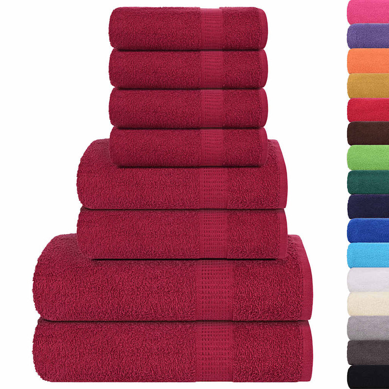 Set prosoape FROGN 8 piese, Bordeaux, 360 g/m²