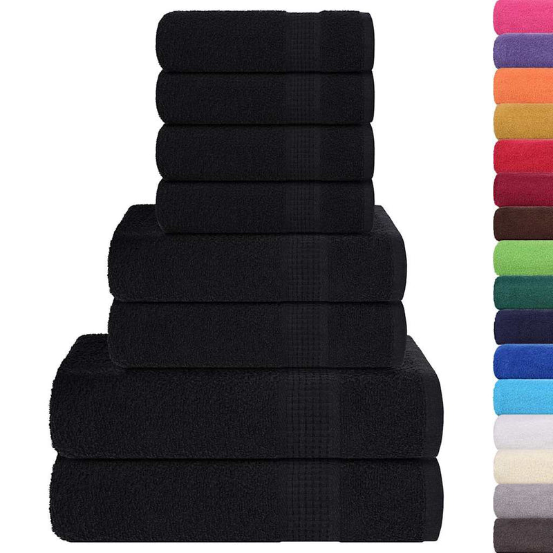 Set prosoape FROGN 8 piese, negru, 360 g/m²