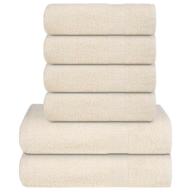 Set prosoape FROGN 6 piese, crem, 360 g/m²