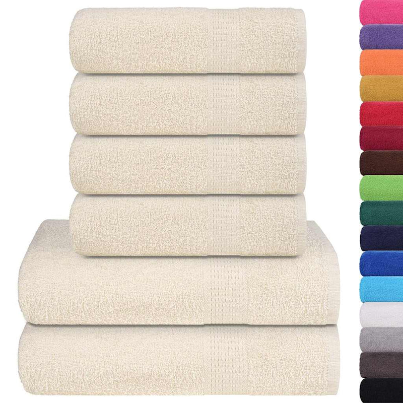Set prosoape FROGN 6 piese, crem, 360 g/m²