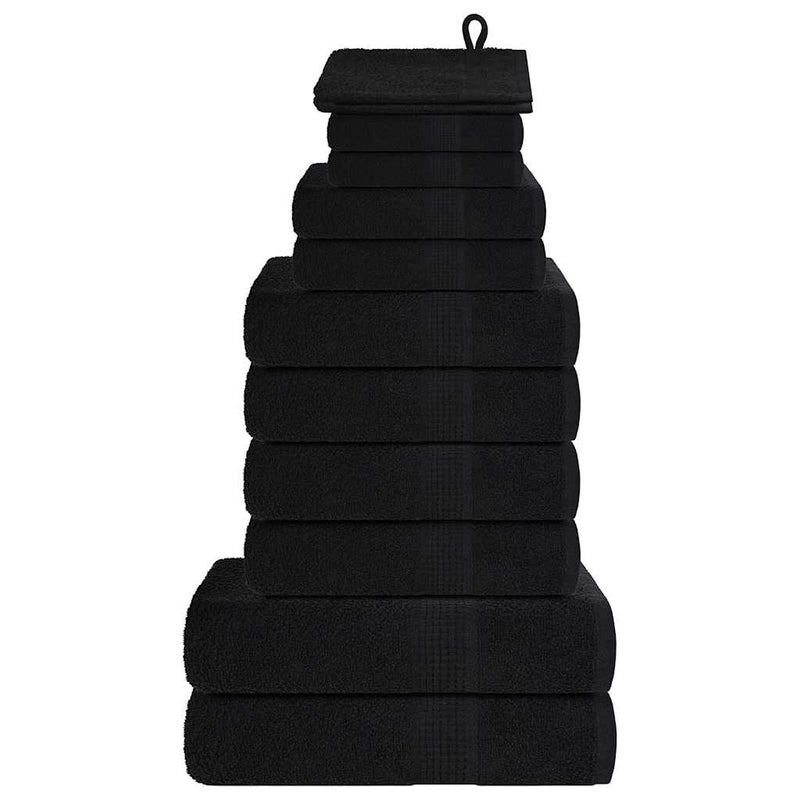 Set prosoape FROGN 12 piese, negru, 360 g/m²