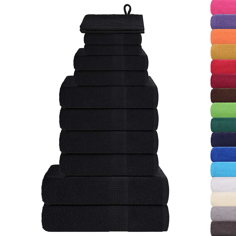 Set prosoape FROGN 12 piese, negru, 360 g/m²