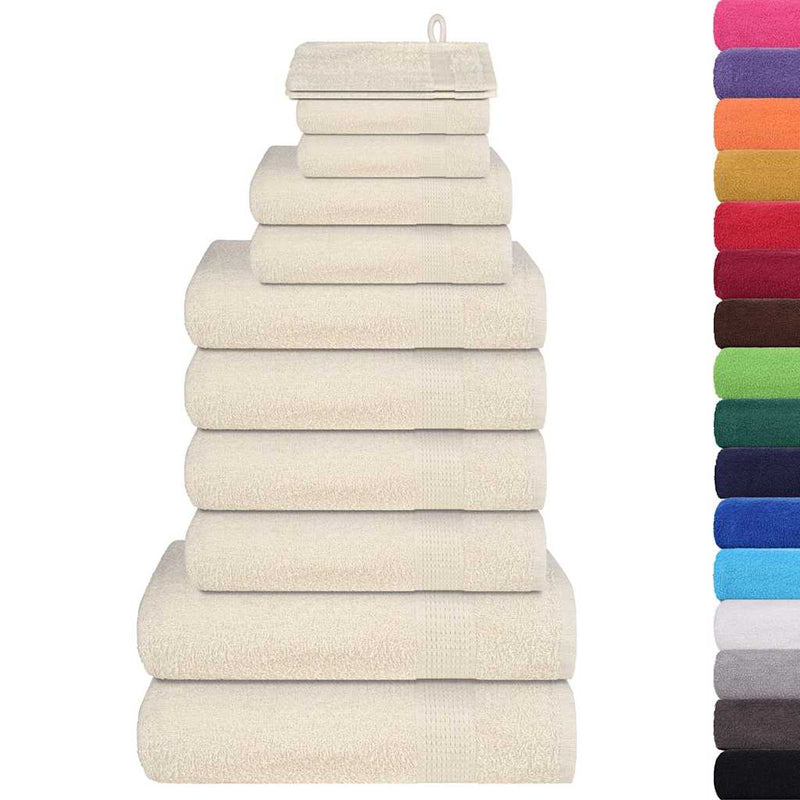 Set prosoape FROGN 12 piese, crem, 360 g/m²