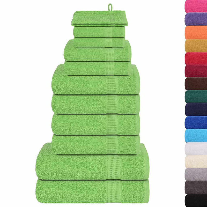 Set prosoape FROGN 12 piese, verde măr, 360 g/m²