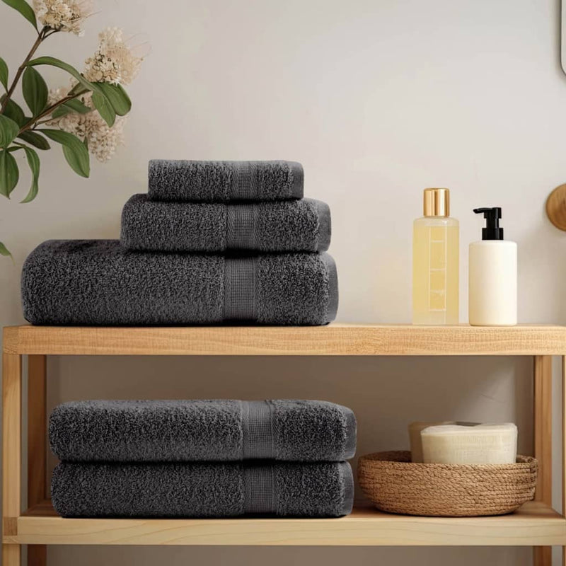 Prosoape de baie premium, SOLUND, 2 buc., antracit, 30x30 cm, 600 g/m²
