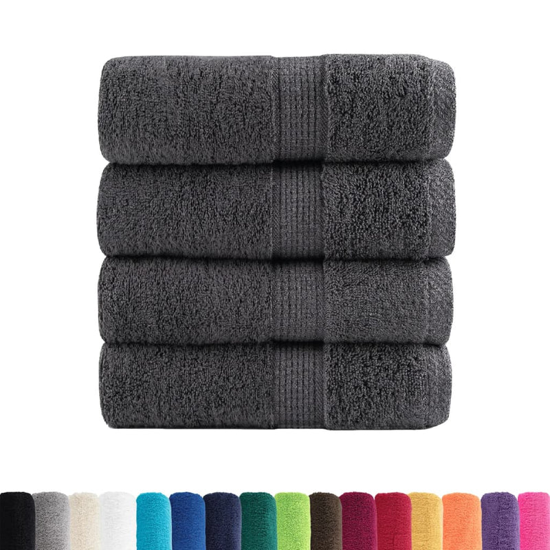 Prosoape de baie premium, SOLUND, 4 buc., antracit, 30x30 cm, 600 g/m²