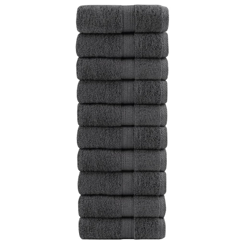 Prosoape de baie premium, SOLUND, 10 buc., antracit, 30x30 cm, 600 g/m²