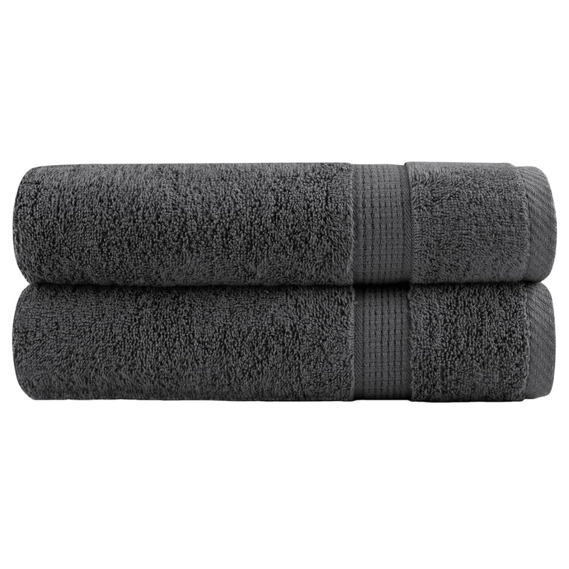 Prosoape duș premium, SOLUND 2 buc antracit 70x140cm 600gsm