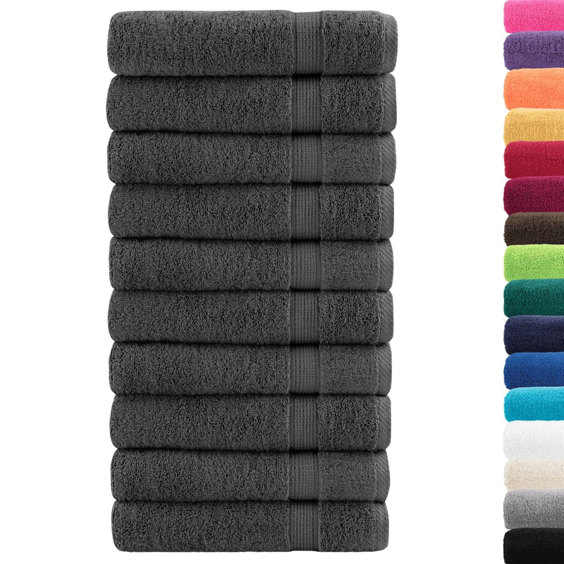 Prosoape duș premium, SOLUND 10 buc antracit 70x140cm 600gsm