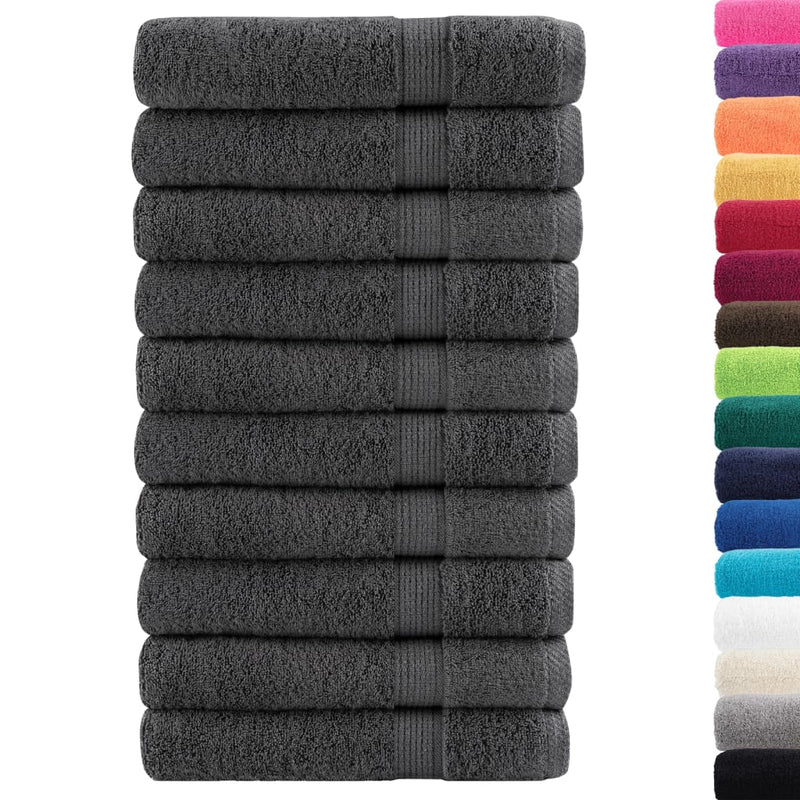 Prosoape premium, SOLUND 10 buc antracit 100x200 cm 600 gsm