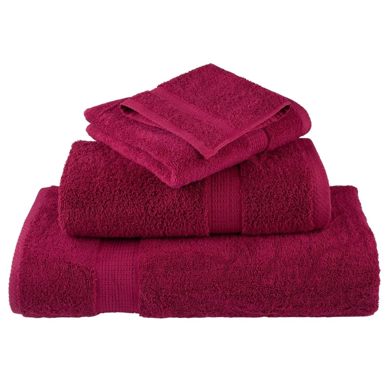 Prosoape de baie premium, SOLUND, 10 buc., bordeaux, 30x30 cm, 600 g/m²