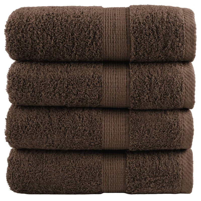 Prosoape de baie premium, SOLUND, 4 buc., maro, 30 x 30 cm, 600 g/m²