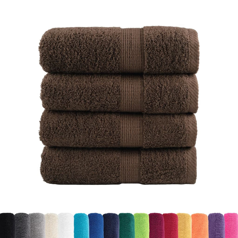 Prosoape de baie premium, SOLUND, 4 buc., maro, 30 x 30 cm, 600 g/m²