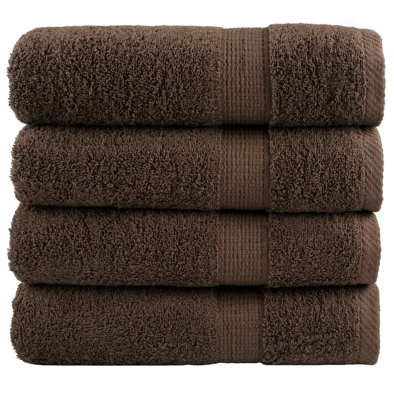 Prosoape de mâini premium, SOLUND 4 buc maro 50x100cm 600gsm