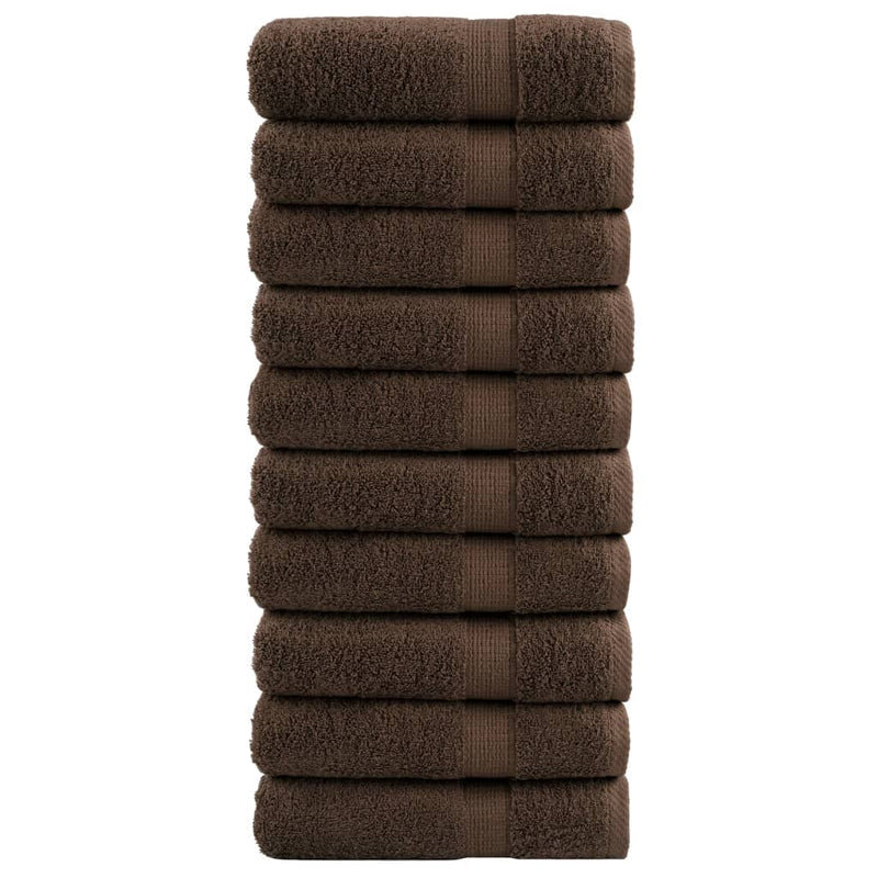 Prosoape de mâini premium, SOLUND 10 buc maro 50x100cm 600gsm