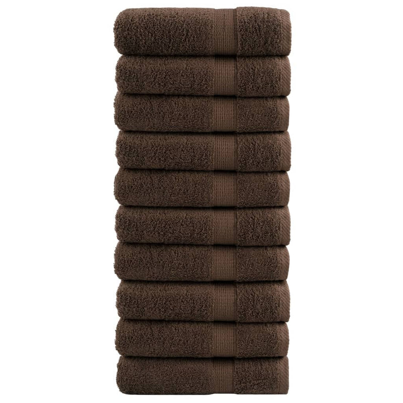 Prosoape de duș premium, SOLUND 10 buc maro 70x140cm 600 gsm