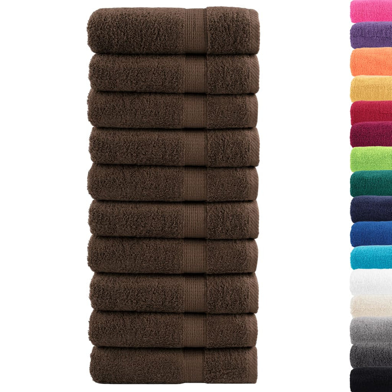 Prosoape de duș premium, SOLUND 10 buc maro 70x140cm 600 gsm