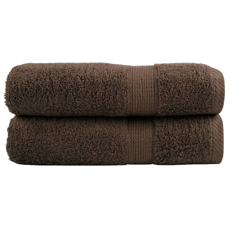 Prosoape de baie premium, SOLUND 2 buc maro 100x150cm 600gsm