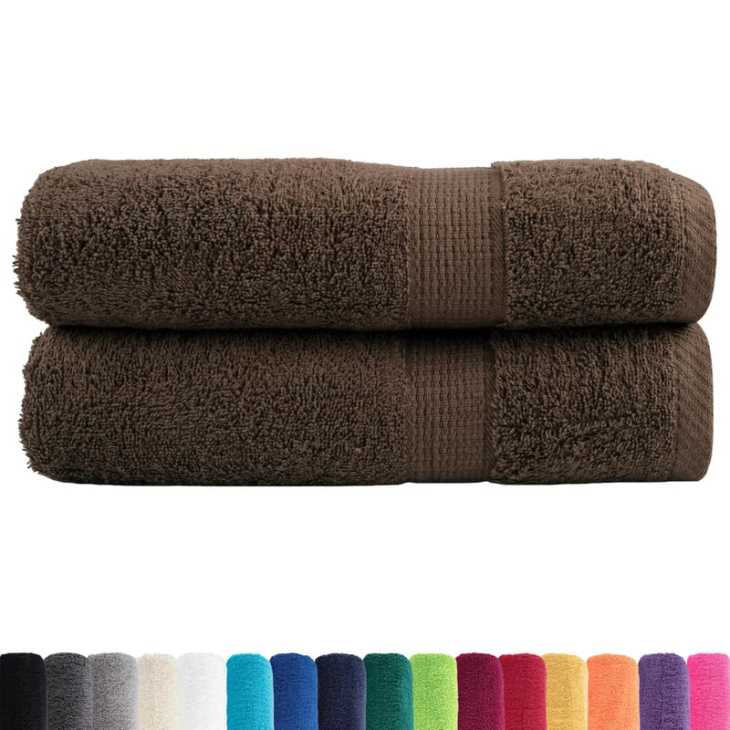 Prosoape de baie premium, SOLUND 2 buc maro 100x150cm 600gsm