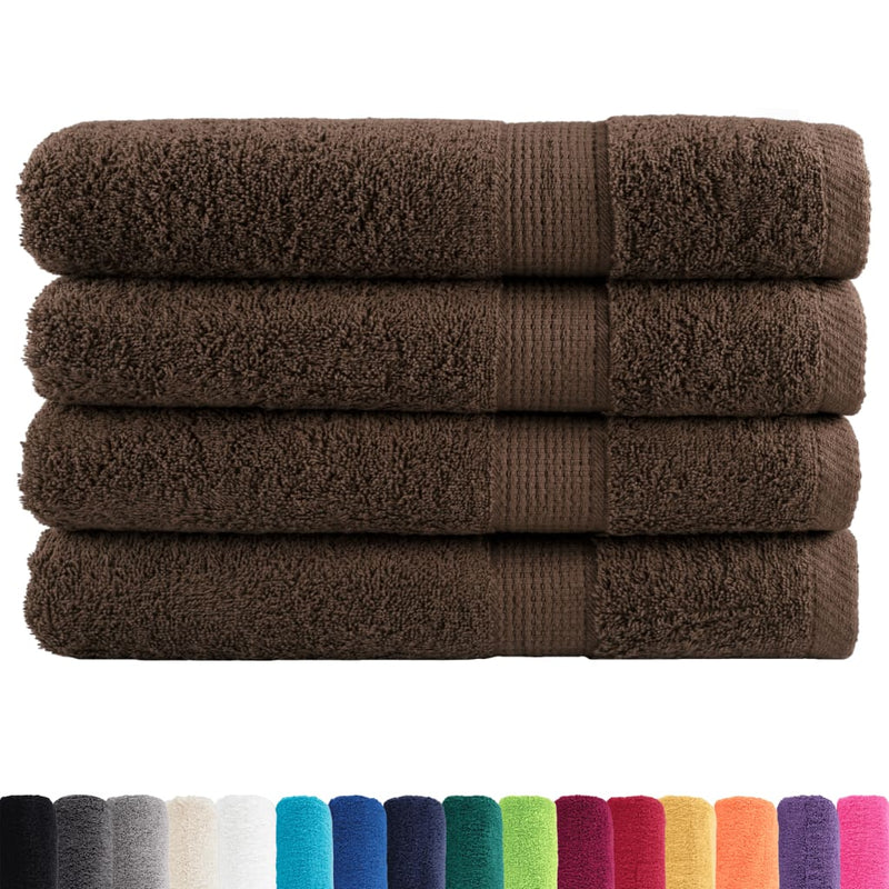 Prosoape de saună premium, SOLUND 4 buc maro 80x200cm 600gsm