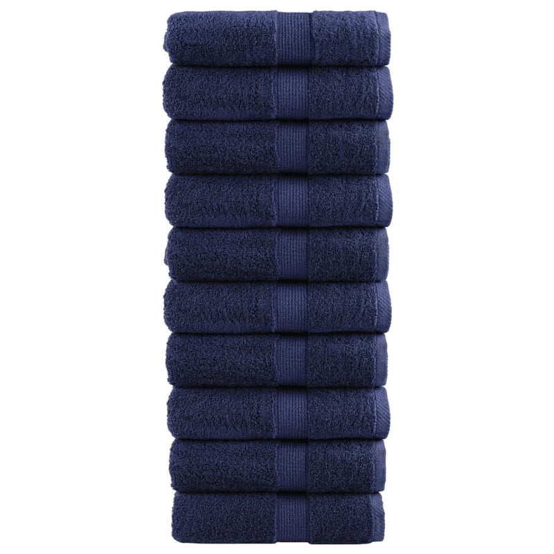 Prosoape de baie premium, SOLUND, 10 buc., bleumarin, 30 x 30 cm, 600 g/m²