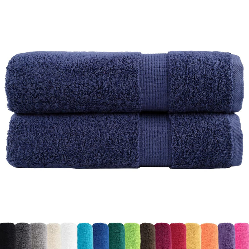 Prosoape de duș premium, SOLUND 2 buc bleumarin 70x140cm 600 gsm