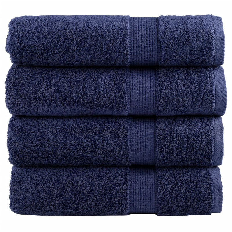 Prosoape de duș premium, SOLUND 4 buc bleumarin 70x140cm 600 gsm