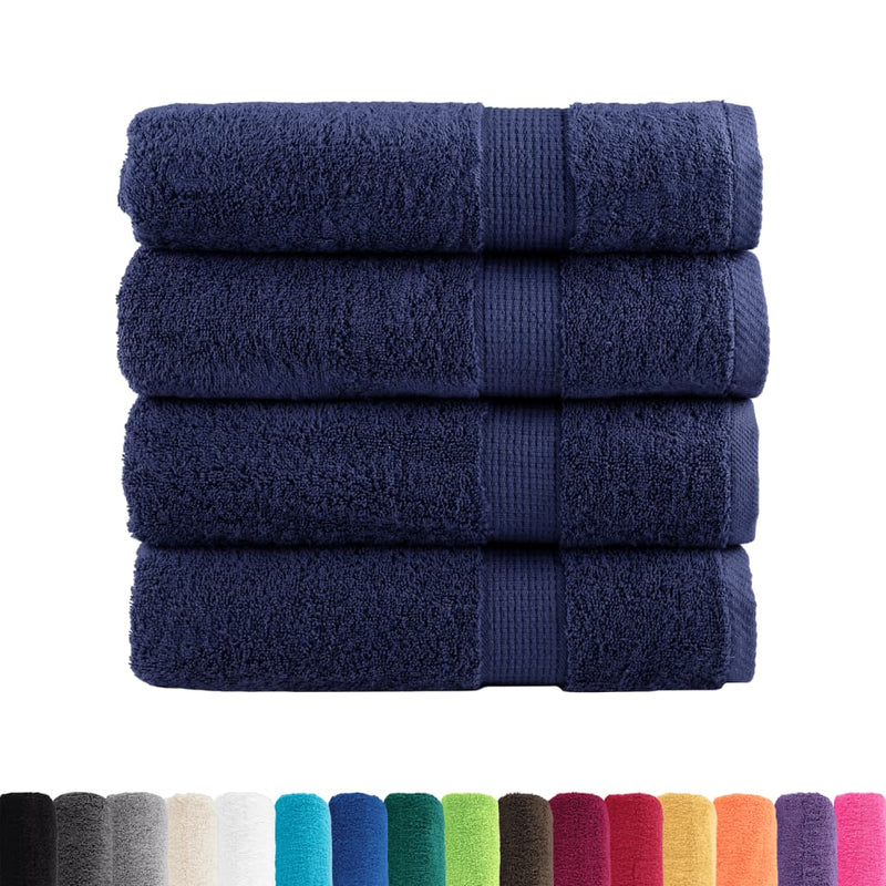 Prosoape de duș premium, SOLUND 4 buc bleumarin 70x140cm 600 gsm