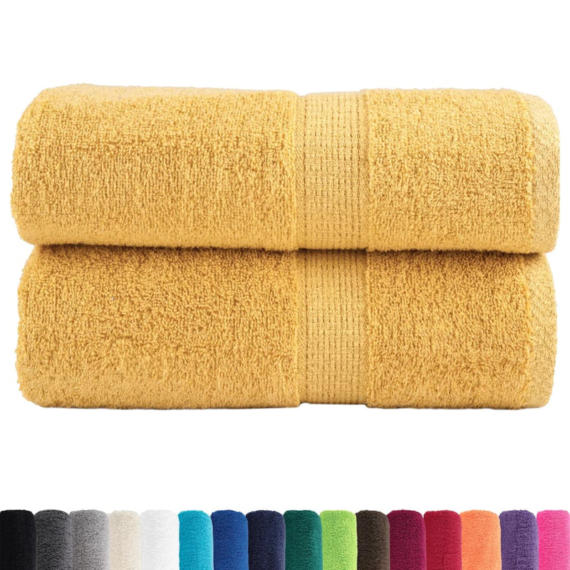 Prosoape de baie premium, SOLUND, 2 buc., aurii, 30x30 cm, 600 g/m²