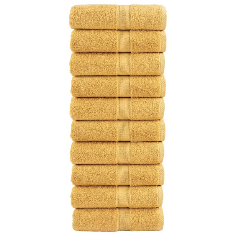 Prosoape oaspeți premium, SOLUND, 10 buc. auriu 30x50cm 600gsm