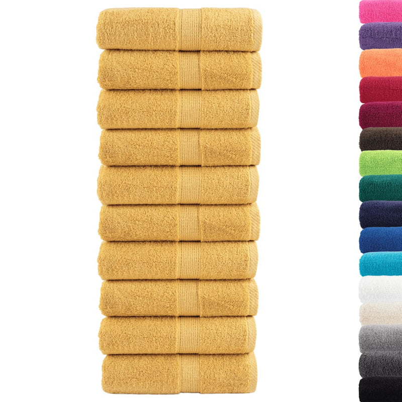 Prosoape oaspeți premium, SOLUND, 10 buc. auriu 30x50cm 600gsm