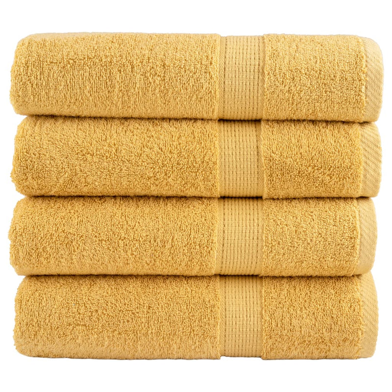 Prosoape de mâini premium, SOLUND 4 buc auriu 50x100cm 600gsm