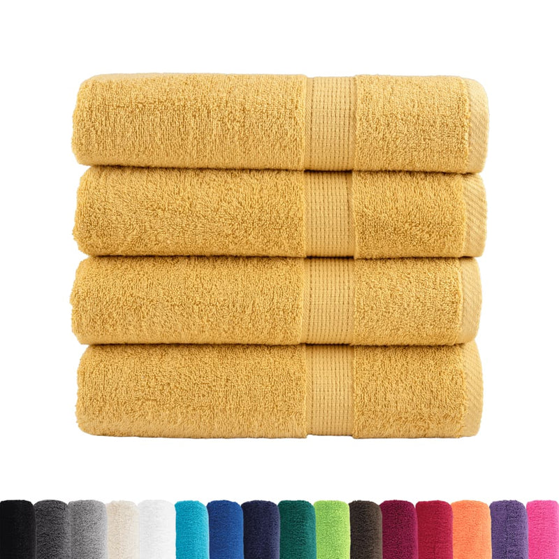 Prosoape de mâini premium, SOLUND 4 buc auriu 50x100cm 600gsm