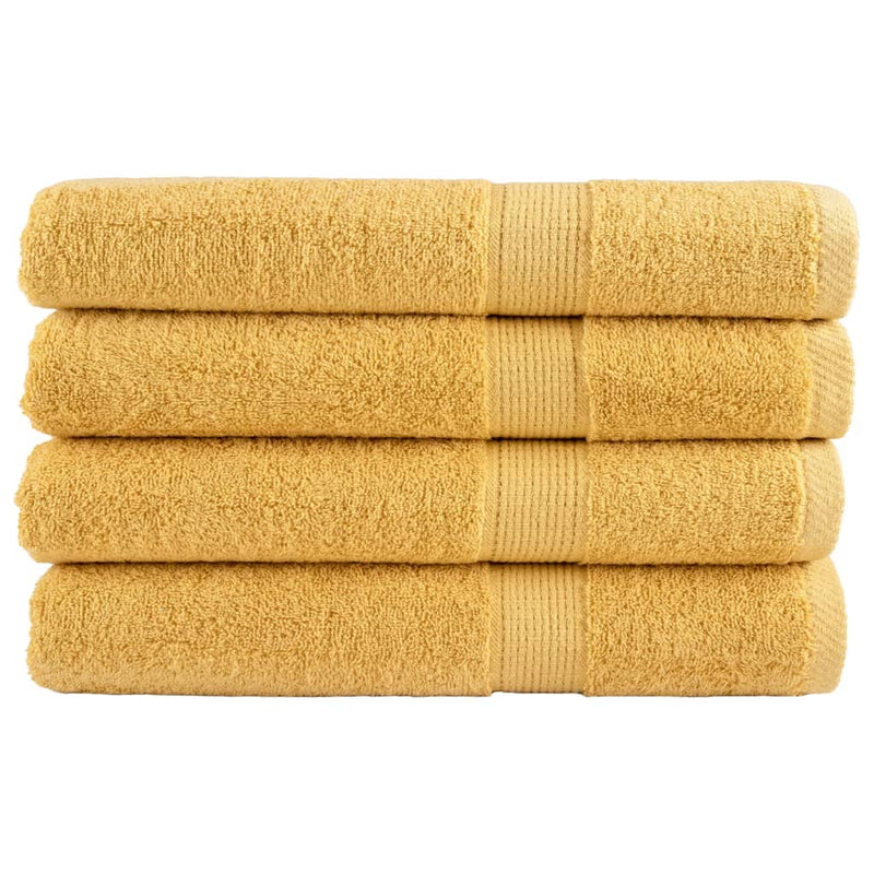 Prosoape de saună premium, SOLUND 4 buc auriu 80x200cm 600gsm