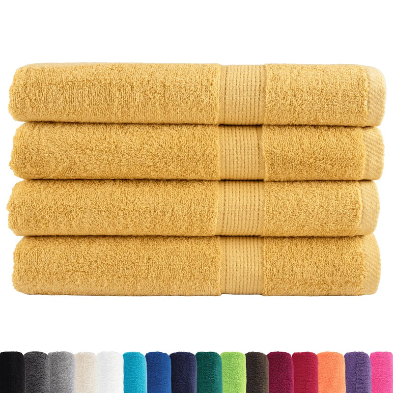 Prosoape de saună premium, SOLUND 4 buc auriu 80x200cm 600gsm