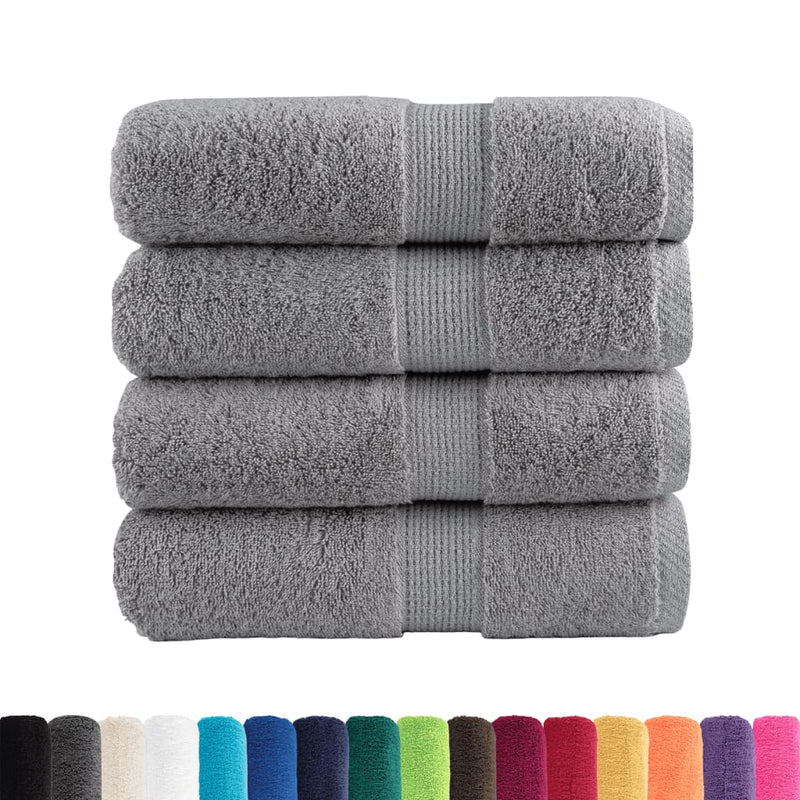 Prosoape de baie premium, SOLUND, 4 buc., gri, 30 x 30 cm, 600 g/m²