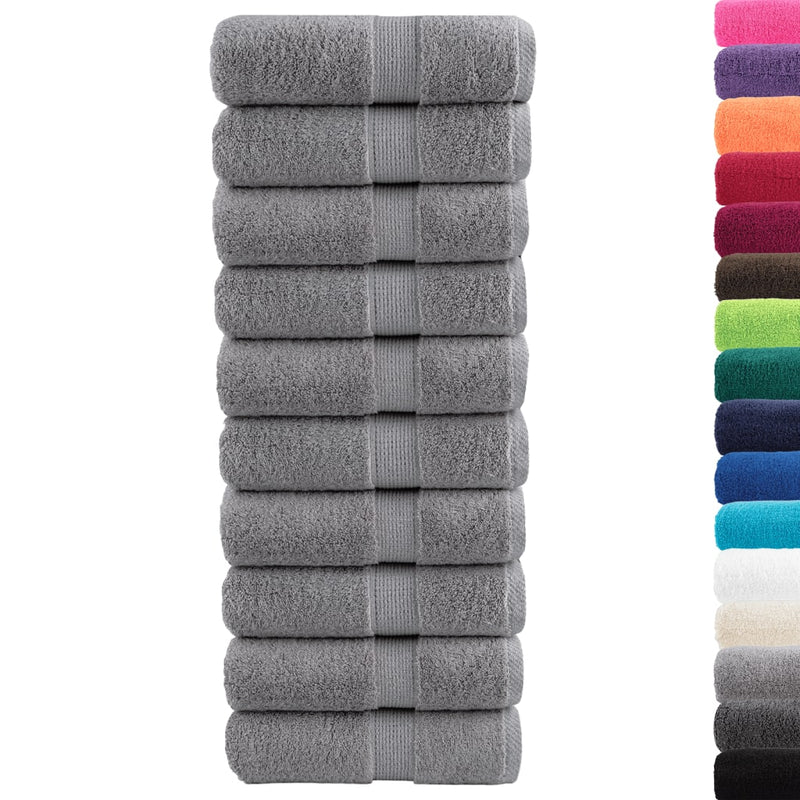 Prosoape de baie premium, SOLUND, 10 buc., gri, 30 x 30 cm, 600 g/m²