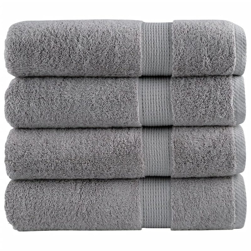 Prosoape de duș premium, SOLUND 4 buc gri 70x140cm 600 gsm