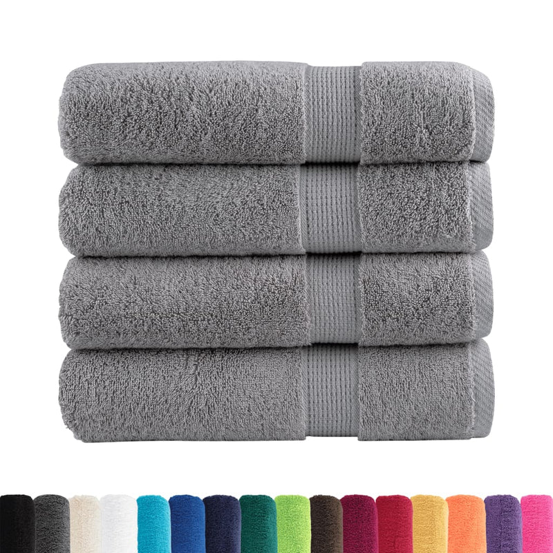 Prosoape de duș premium, SOLUND 4 buc gri 70x140cm 600 gsm
