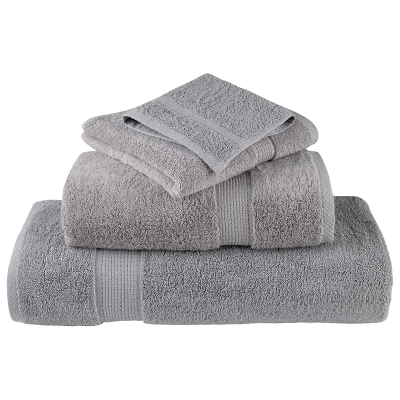 Prosoape de duș premium, SOLUND 4 buc gri 70x140cm 600 gsm