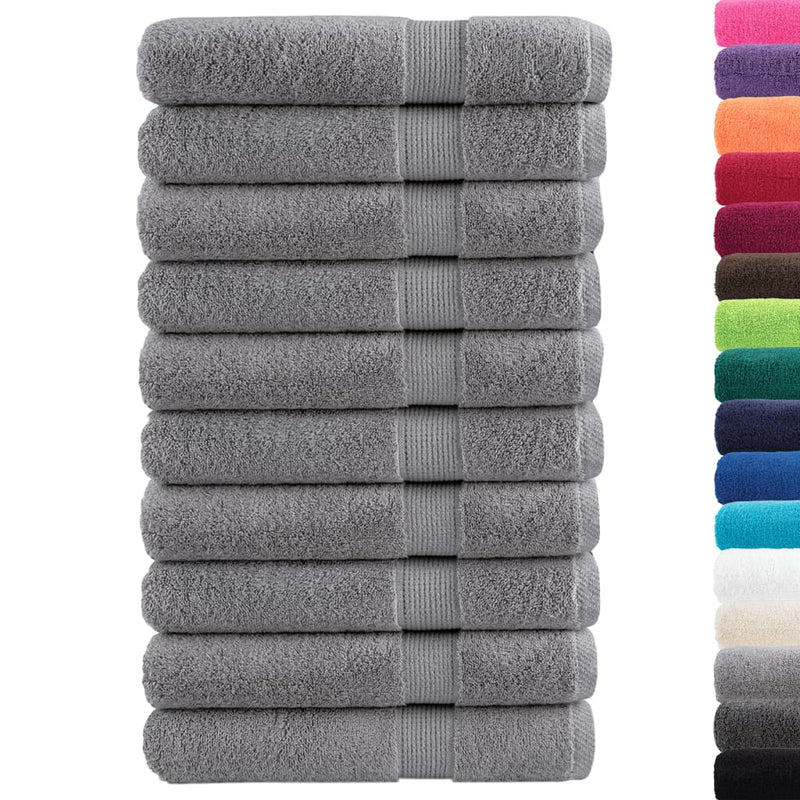 Prosoape de saună premium, SOLUND 10 buc gri 80x200cm 600gsm